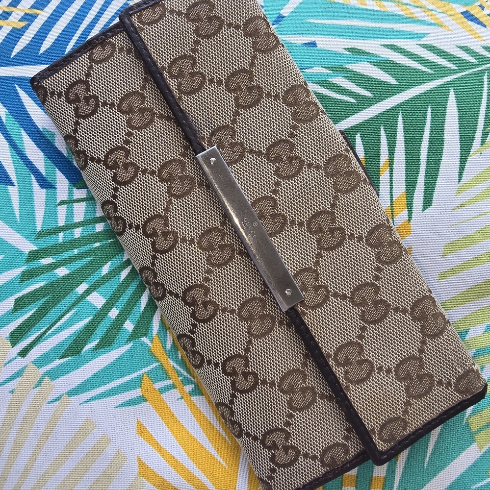 Gucci Brown Monogram Clutch